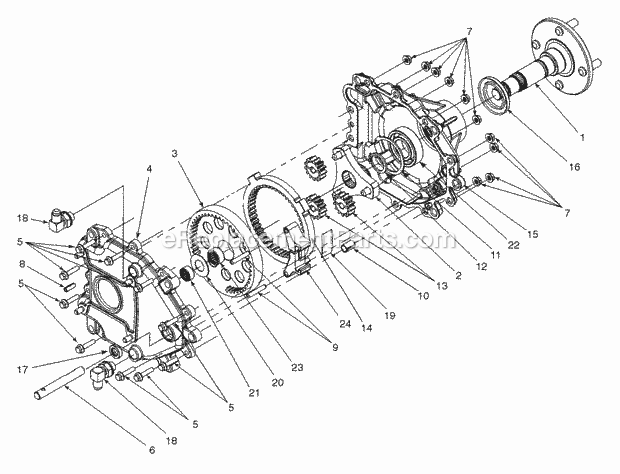 Final Drive Assembly Diagram and Parts List for 365L 53CA1D5K100 Cub Cadet Lawn Mower
